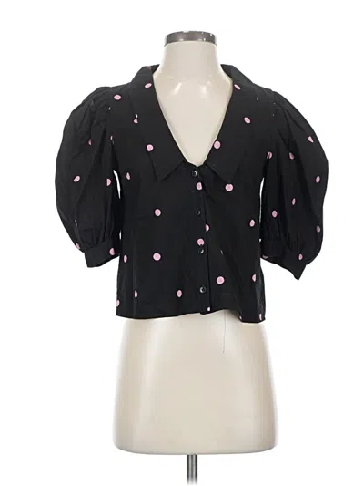 Pre-owned Asos Design 3/4 Sleeve Blouse In Black