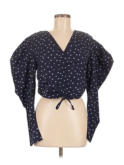 Pre-owned Asos Design 3/4 Sleeve Blouse In Black