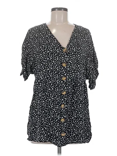 Pre-owned Asos Design 3/4 Sleeve Blouse In Black