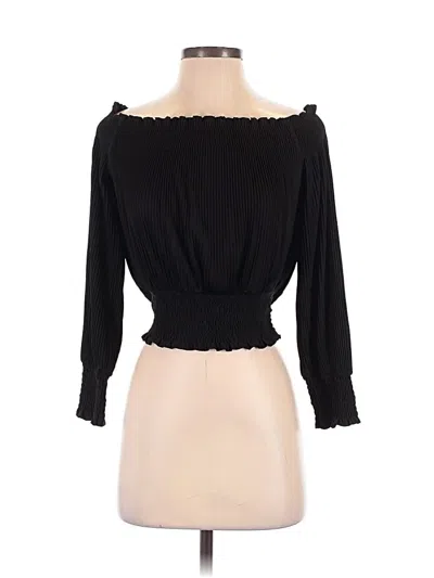 Pre-owned Asos Design 3/4 Sleeve Blouse In Black