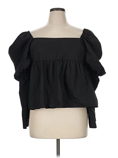 Pre-owned Asos Design 3/4 Sleeve Blouse In Black