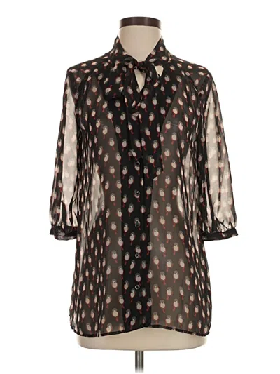 Pre-owned Asos Design 3/4 Sleeve Blouse In Black