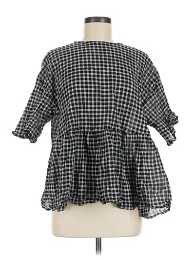 Pre-owned Asos Design 3/4 Sleeve Blouse In Black