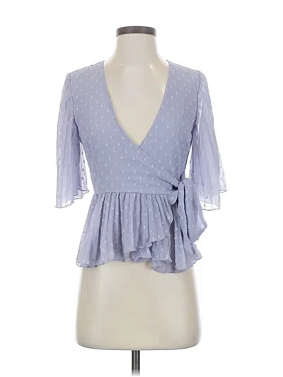 Pre-owned Asos Design 3/4 Sleeve Blouse In Blue