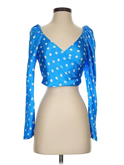 Pre-owned Asos Design 3/4 Sleeve Blouse In Blue