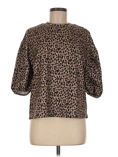 Pre-owned Asos Design 3/4 Sleeve Blouse In Brown