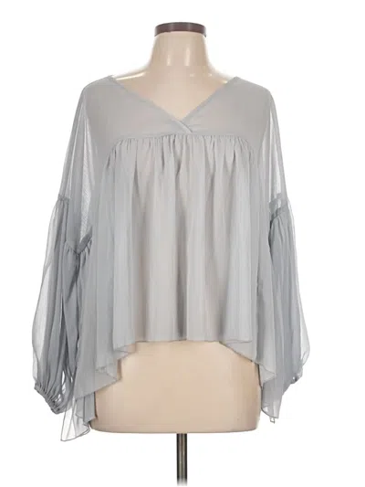 Pre-owned Asos Design 3/4 Sleeve Blouse In Gray