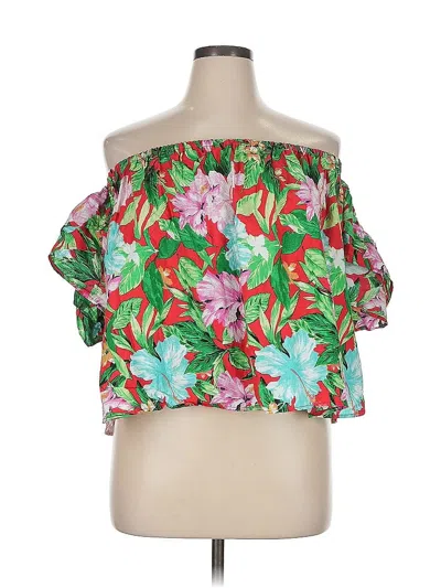 Pre-owned Asos Design 3/4 Sleeve Blouse In Green