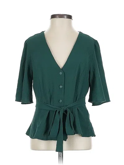 Pre-owned Asos Design 3/4 Sleeve Blouse In Green