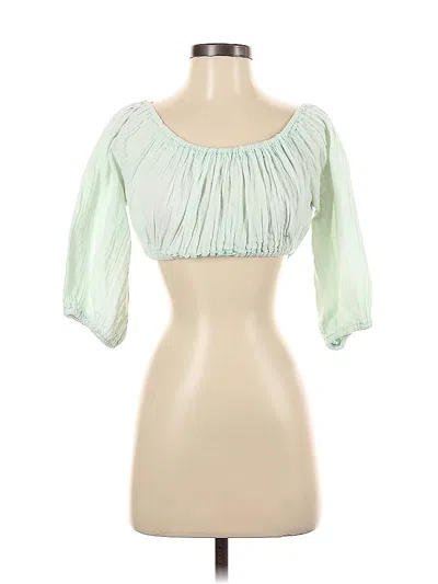 Pre-owned Asos Design 3/4 Sleeve Blouse In Green