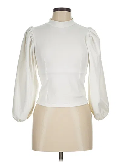 Pre-owned Asos Design 3/4 Sleeve Blouse In Ivory