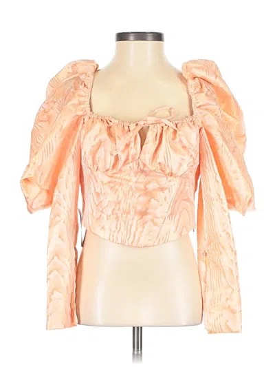 Asos Design 3/4 Sleeve Blouse In Orange