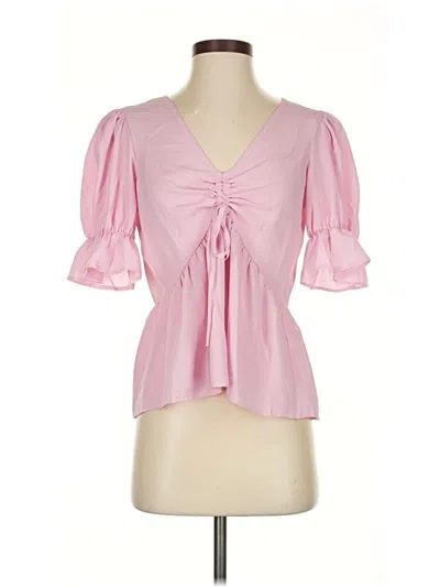 Pre-owned Asos Design 3/4 Sleeve Blouse In Pink