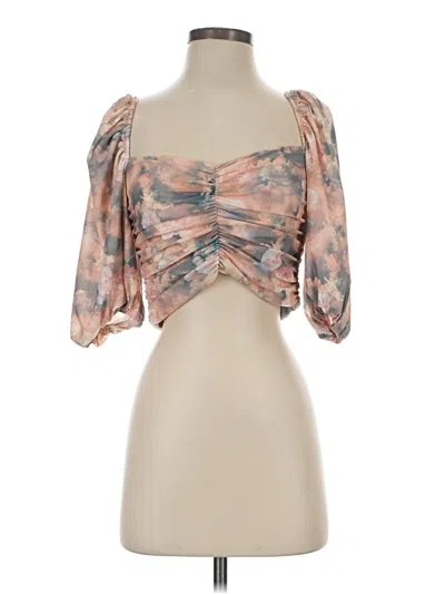 Pre-owned Asos Design 3/4 Sleeve Blouse In Pink