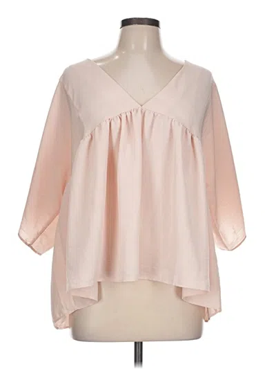 Pre-owned Asos Design 3/4 Sleeve Blouse In Pink