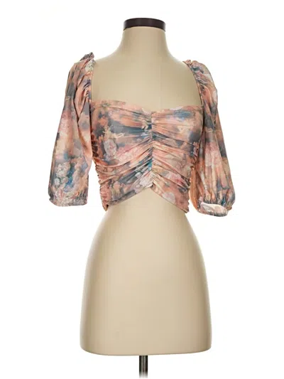 Pre-owned Asos Design 3/4 Sleeve Blouse In Pink