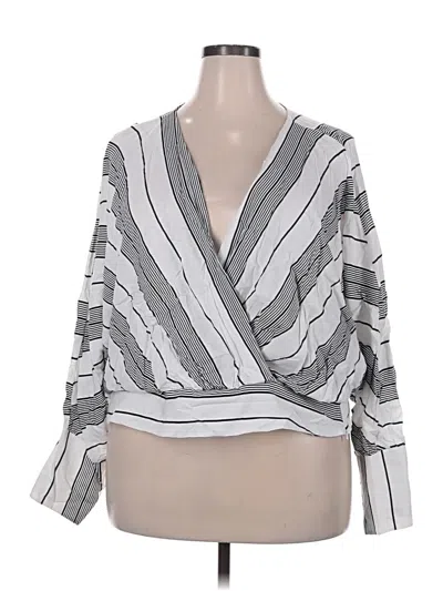 Pre-owned Asos Design 3/4 Sleeve Blouse In Silver