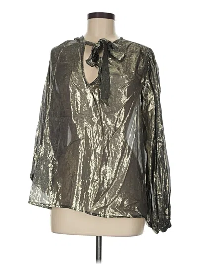 Pre-owned Asos Design 3/4 Sleeve Blouse In Silver