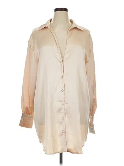 Pre-owned Asos Design 3/4 Sleeve Blouse In Tan