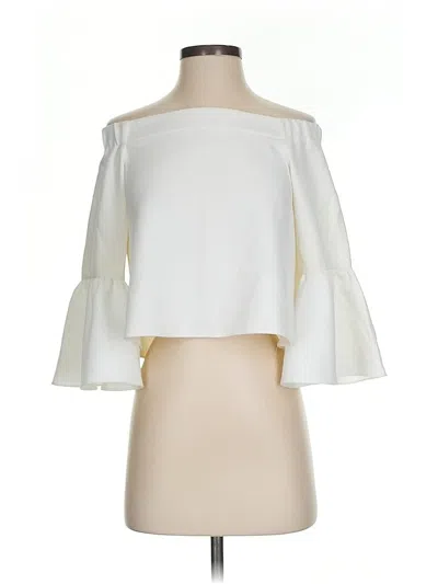 Pre-owned Asos Design 3/4 Sleeve Blouse In White
