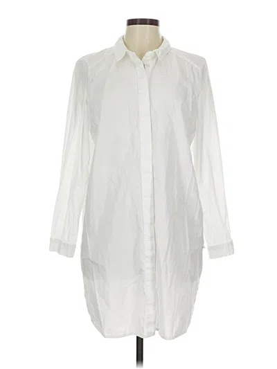 Pre-owned Asos Design 3/4 Sleeve Button Down Shirt In White