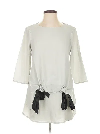 Pre-owned Asos Design 3/4 Sleeve Top Gray Boatneck Tops