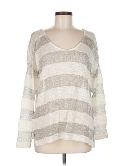 Pre-owned Asos Design 3/4 Sleeve Top Ivory Scoop Neck Tops In White