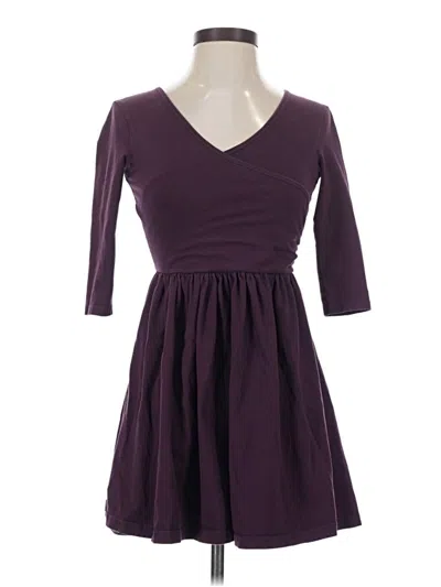 Pre-owned Asos Design 3/4 Sleeve Top Purple Sweetheart Neckline Tops