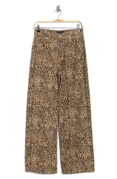 Asos Design Baggy Straight Leg Jeans In Animal Print