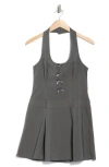 Asos Design Bow Halter Minidress In Gray