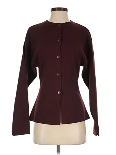 Pre-owned Asos Design Cardigan Sweater In Burgundy