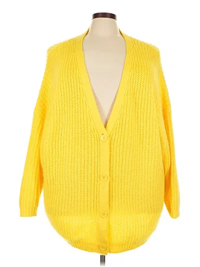 Pre-owned Asos Design Cardigan Sweater In Yellow