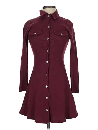Pre-owned Asos Design Casual Dress In Burgundy