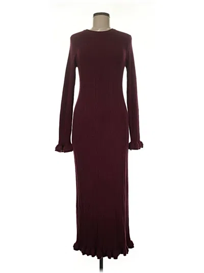 Pre-owned Asos Design Casual Dress In Burgundy