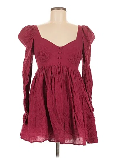 Pre-owned Asos Design Casual Dress In Burgundy