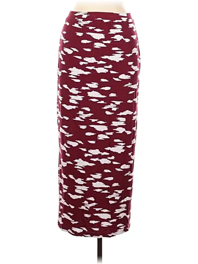 Pre-owned Asos Design Casual Skirt In Burgundy