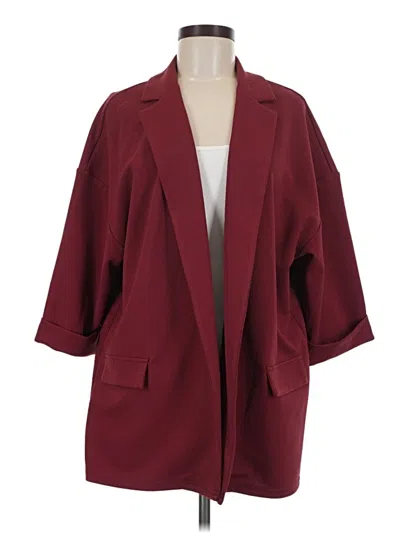 Pre-owned Asos Design Coat In Burgundy