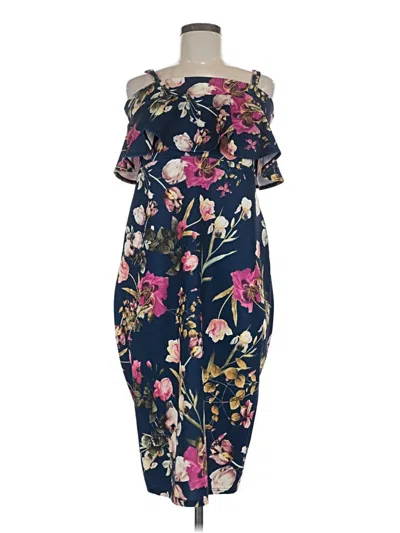 Pre-owned Asos Design Cocktail Dress In Blue