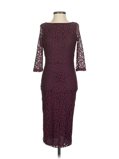Pre-owned Asos Design Cocktail Dress In Burgundy