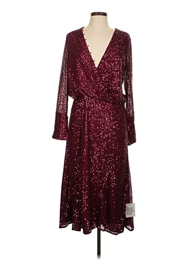 Pre-owned Asos Design Cocktail Dress In Burgundy