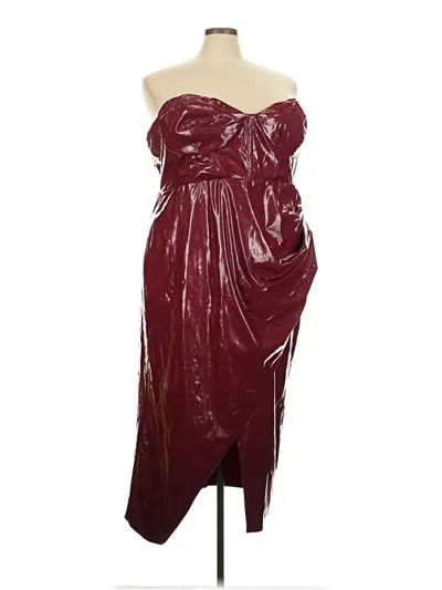 Pre-owned Asos Design Cocktail Dress In Burgundy