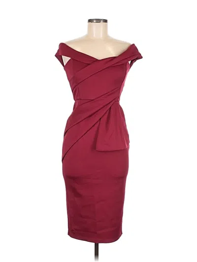 Pre-owned Asos Design Cocktail Dress In Burgundy
