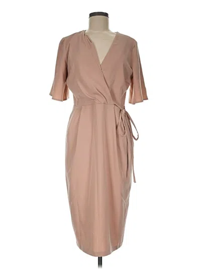 Pre-owned Asos Design Cocktail Dress In Tan