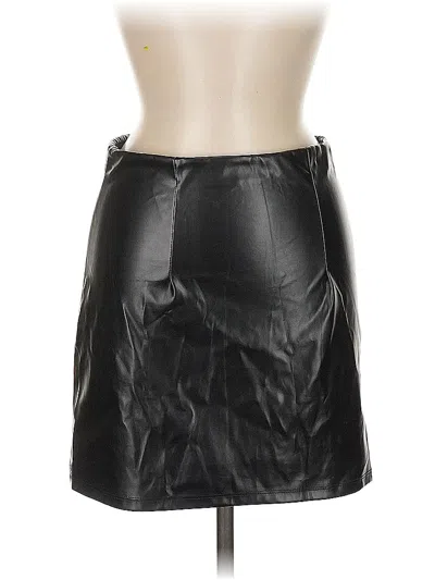 Pre-owned Asos Design Faux Leather Skirt In Black