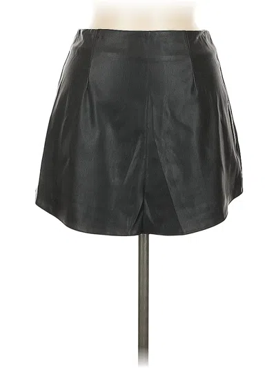 Pre-owned Asos Design Faux Leather Skirt In Black