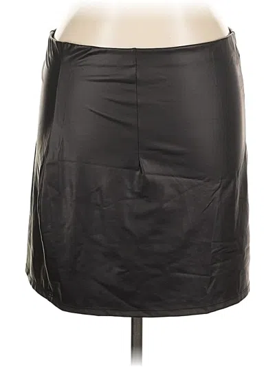 Asos Design Faux Leather Skirt In Black