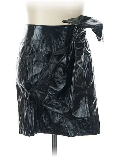 Pre-owned Asos Design Faux Leather Skirt In Black
