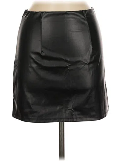 Pre-owned Asos Design Faux Leather Skirt In Black