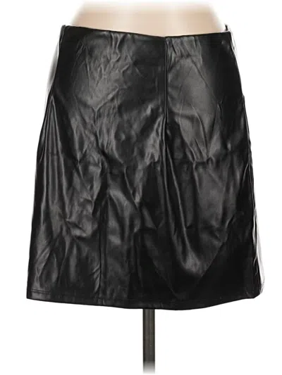 Pre-owned Asos Design Faux Leather Skirt In Black