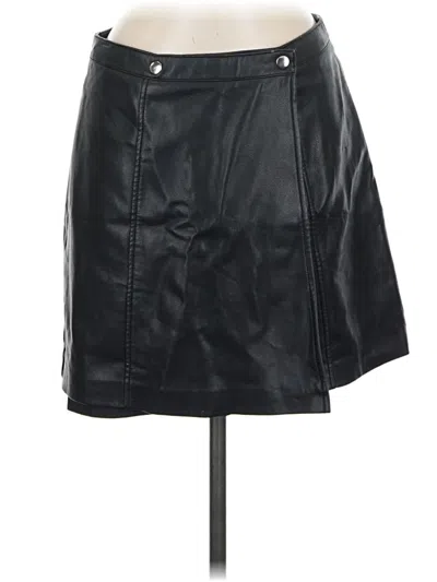 Pre-owned Asos Design Faux Leather Skirt In Black